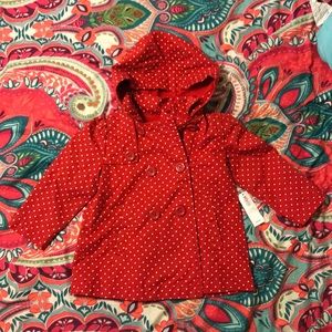 NWT Girls Polka Dot Pea Coat